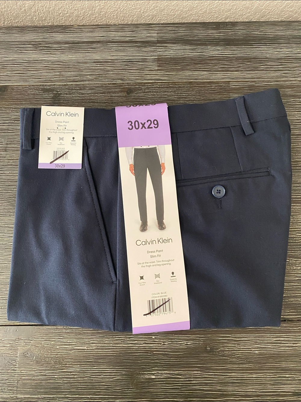 Calvin Klein Men’s Dark Blue Dress Pants - Slim Fit 30x29